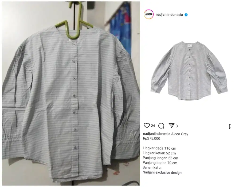 Atasan Nadjani Alcea Grey