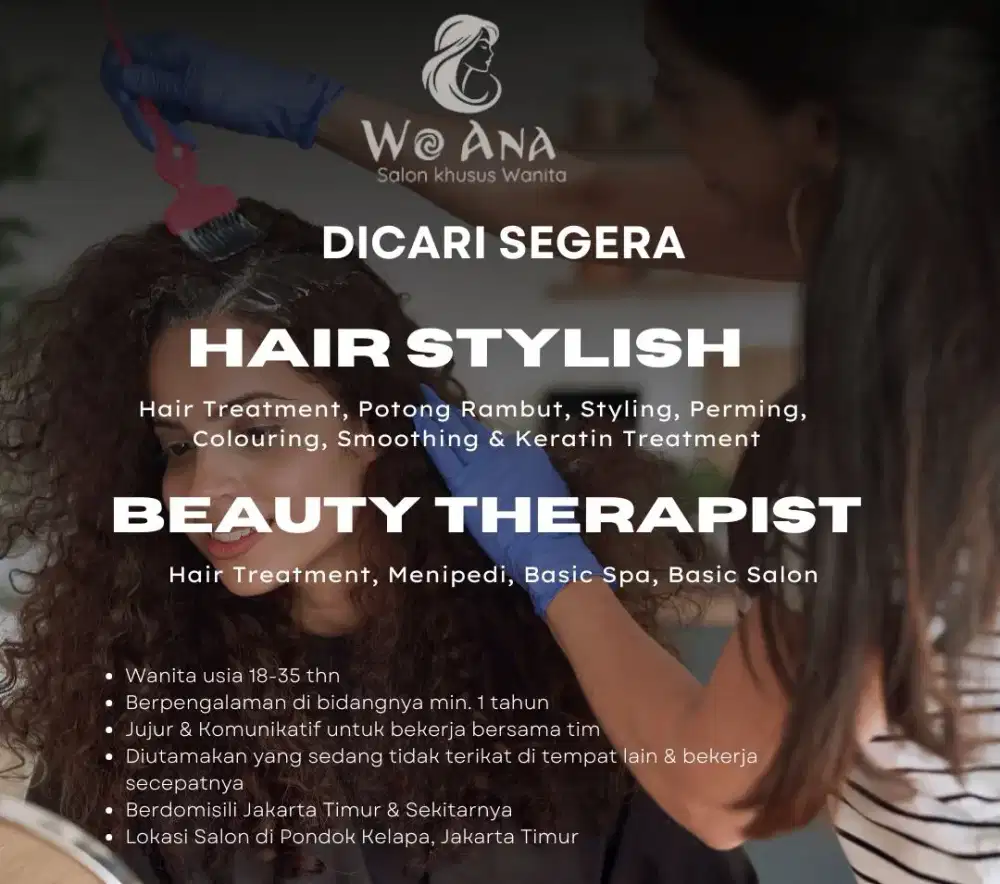 Lowongan kerja staff salon