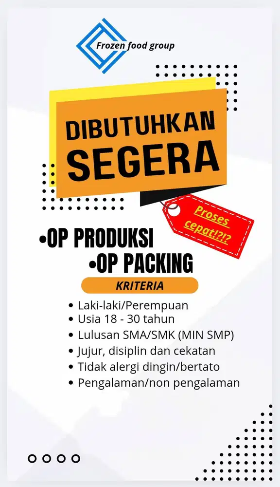 OPERATOR PRODUKSI DAN PACKING