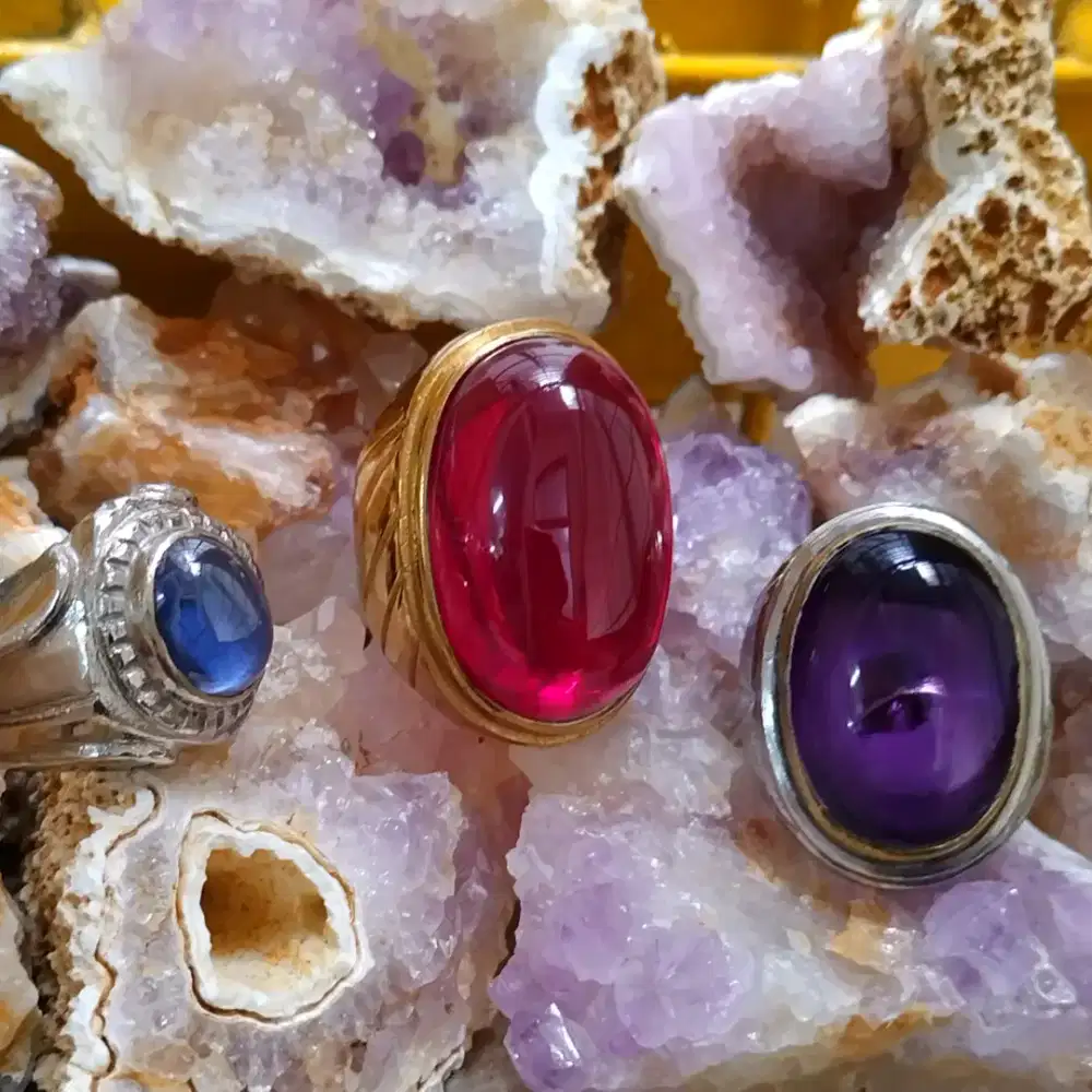 Batu cincin borongan sepaket 3 cincin