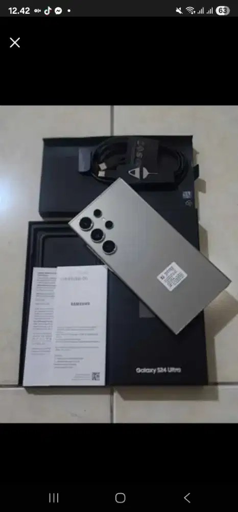 Samsung S24 Ultra 5G 12/256Gb, warna Titanium Grey SEIN, 99,9% Mulus