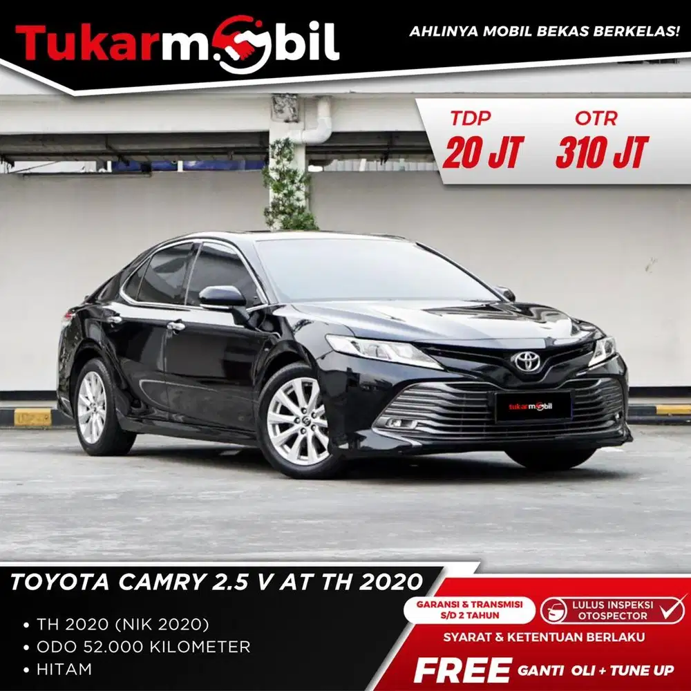 [BERGARANSI] TOYOTA CAMRY 2.5 V MATIC TAHUN 2020 LOW KM PAJAK PANJANG