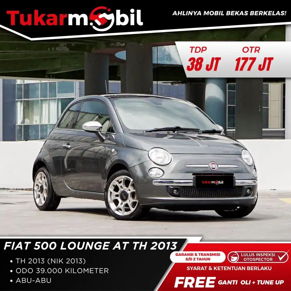 [BERGARANSI] FIAT 500 LOUNGE 1.4 MATIC TAHUN 2013 LOW KM