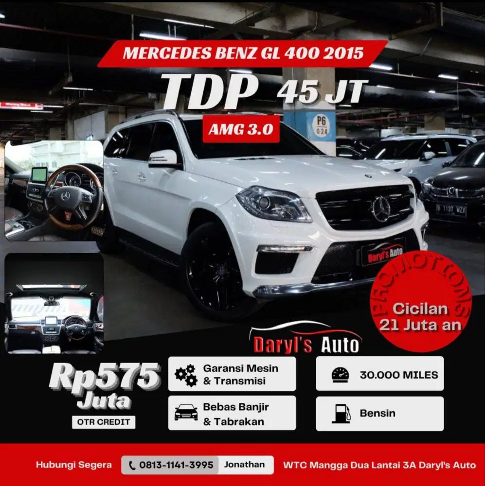 DP 45 Juta Mercedes Benz GL 400 AMG 3.0 2015