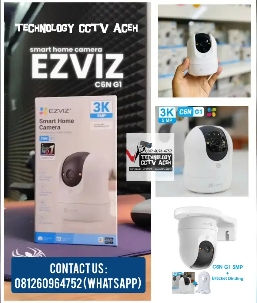 TerBaru, CCTV Ezviz 3K (5MP) Fullset Siap Pasang