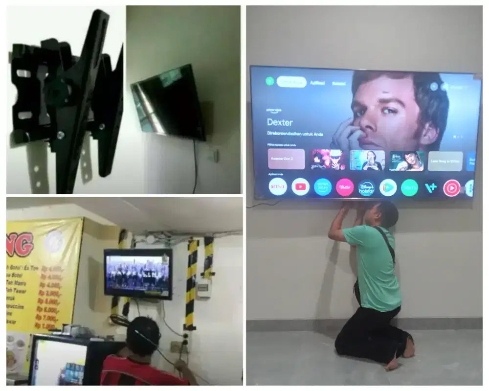 Pasangkan bracket dan Braket +pasang terimarapih breket briket led tv