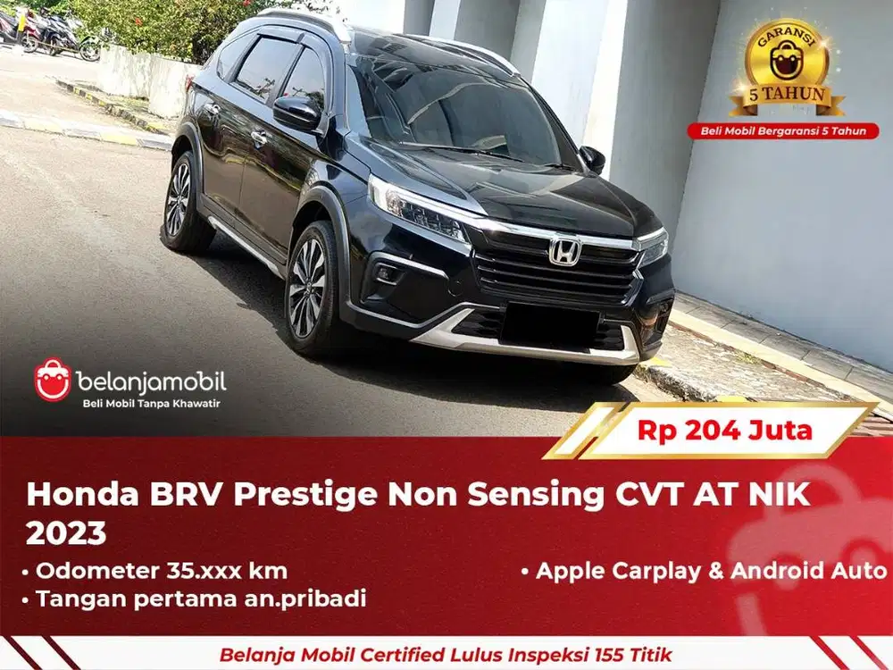 [ GARANSI 5TH ] Honda BRV BR-V BR V Prestige Non Sensing CVT 2023 2024