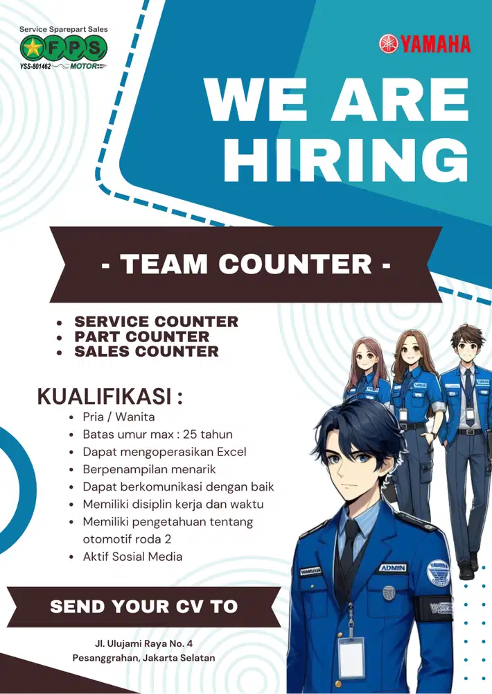LOWONGAN KERJA TEAM ADMIND / COUNTER