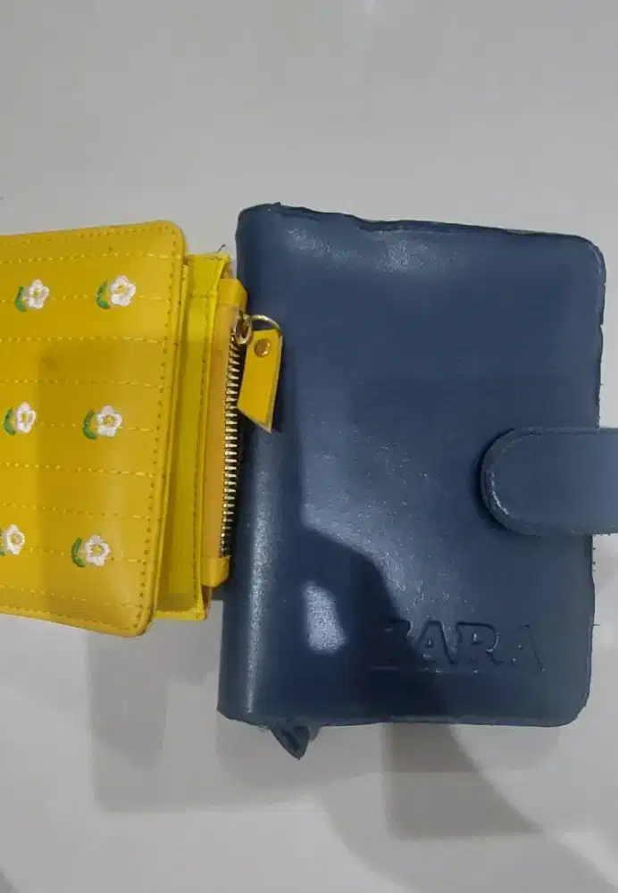 Dompet blue navy (bonus free dompet bunga kuning)