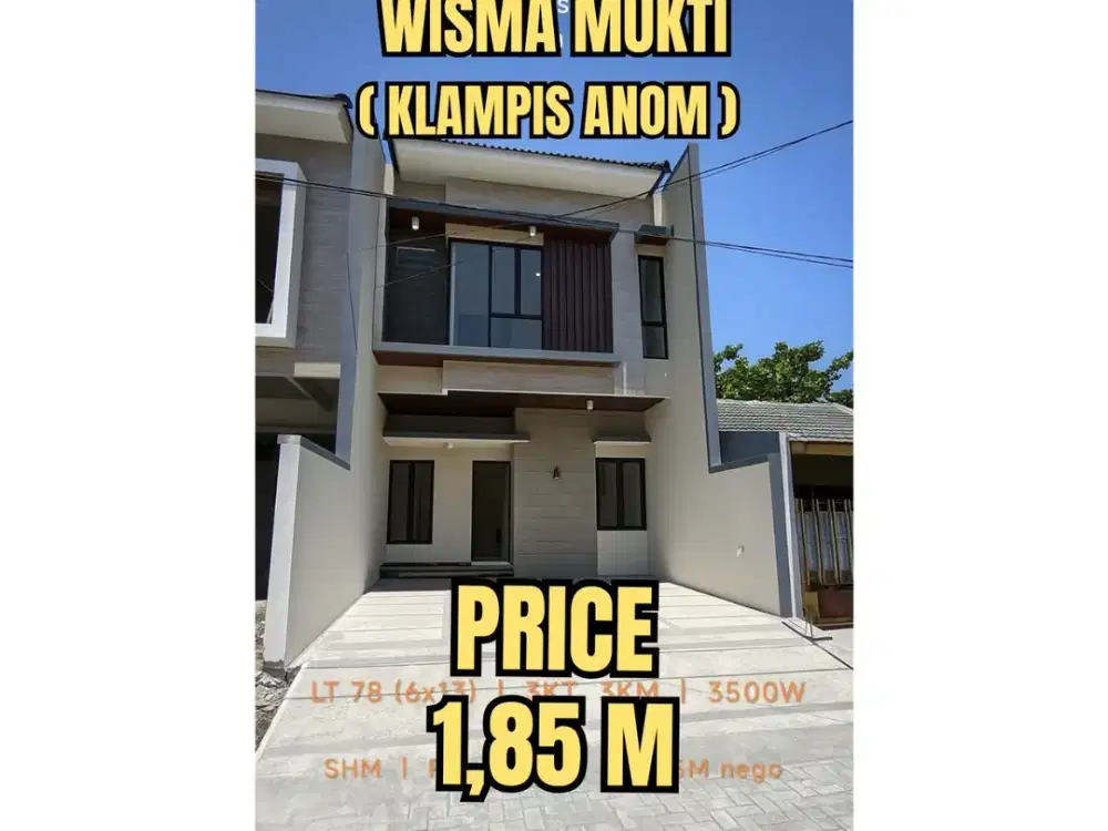 ‼️BARU GRESS‼️ RUMAH TENGAH KOTA WISMA MUKTI KLAMPIS ANOM MANYAR NGINDEN. MODERN MINIMALIS DEKAT SEKOLAH, GALAXY MALL, MERR