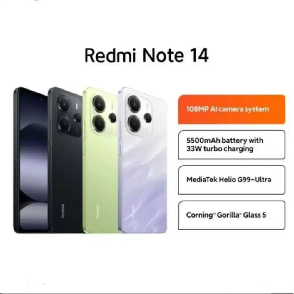 Xiaomi Redmi Note 14 8/128 Baru No Repack