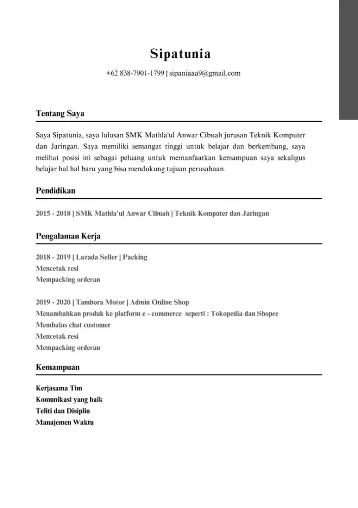 Packing/piker/toko offline