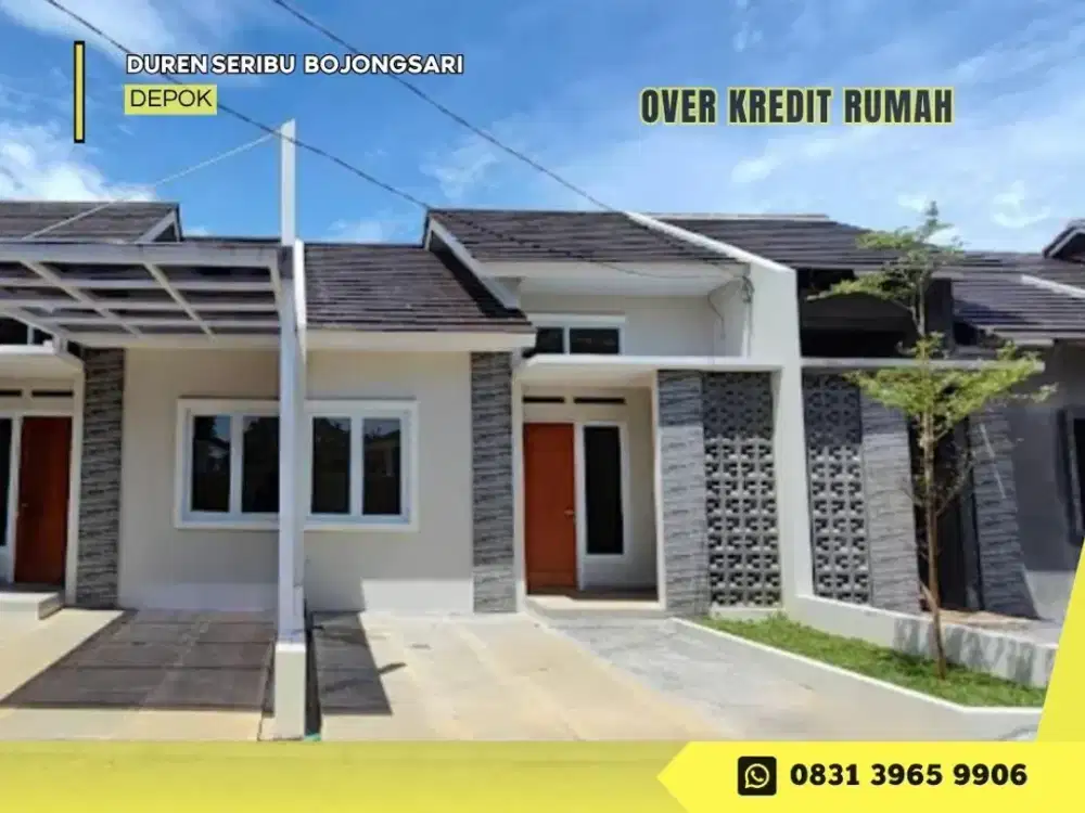 Jual Over Kredit rmh di Bojongsari Cluster Villa Cemara 65JT dkt Tol