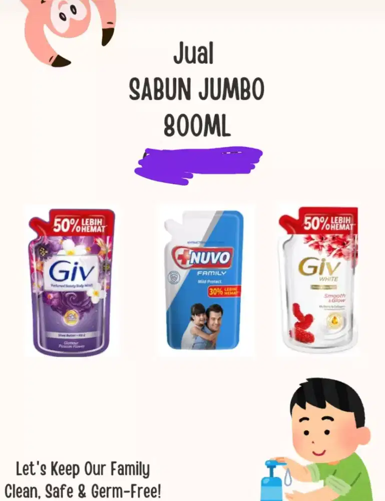 ayo d order sabun cair giv dan nuvo 800ml