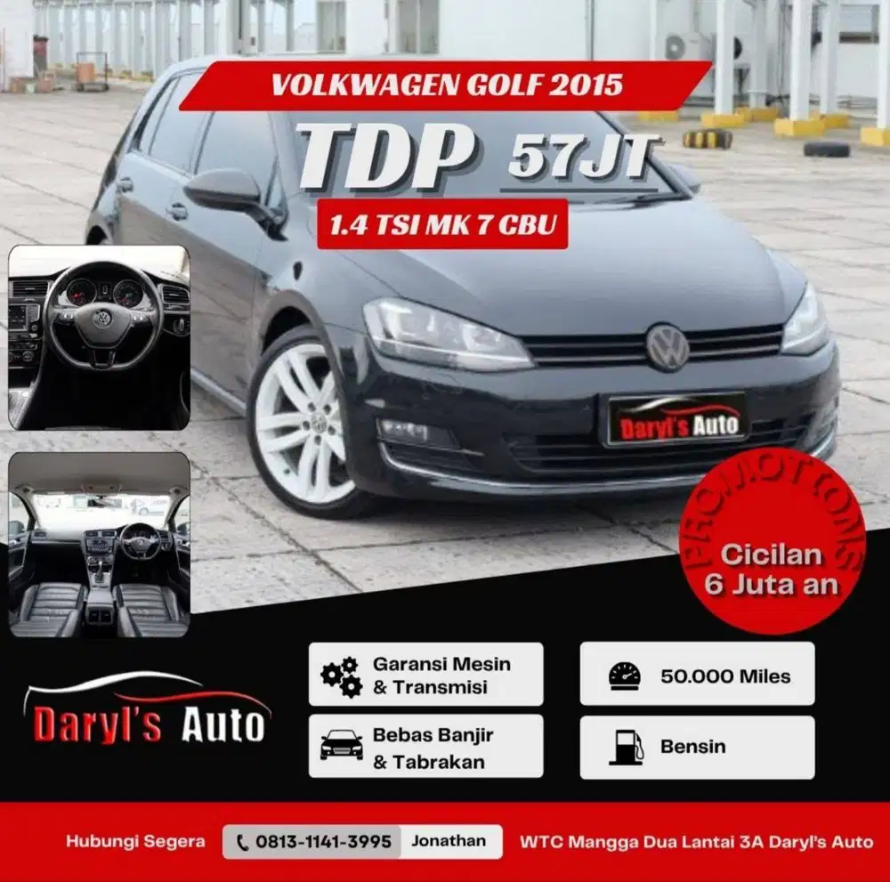 DP 60 Juta Volkswagen GOLF MK7 1.4 TSI 2014