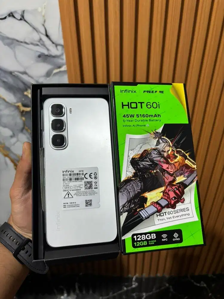 infinix hot 60i 6+6/128GB Fullset garansi resmi aktif panjang