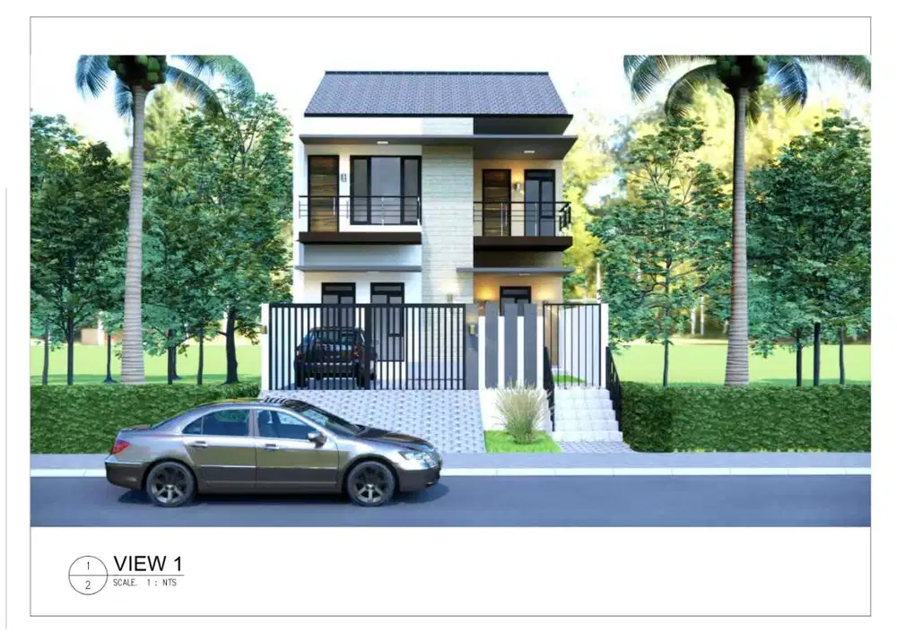 Jual Tanah Luas 120 Bonus Rumah Tua dan Gambar Desain 2 Lantai