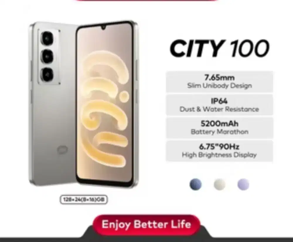 ITEL CITY 100 RAM 8/128 GB, NEW, SEGEL, BNIB, NO REPACK,GARANSI RESMI