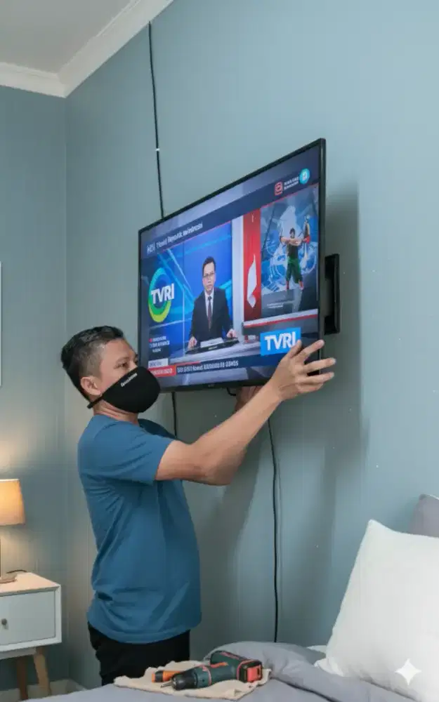 pasang & jual bracket buat gantungan tv led lcd di tembok rapih nyaman