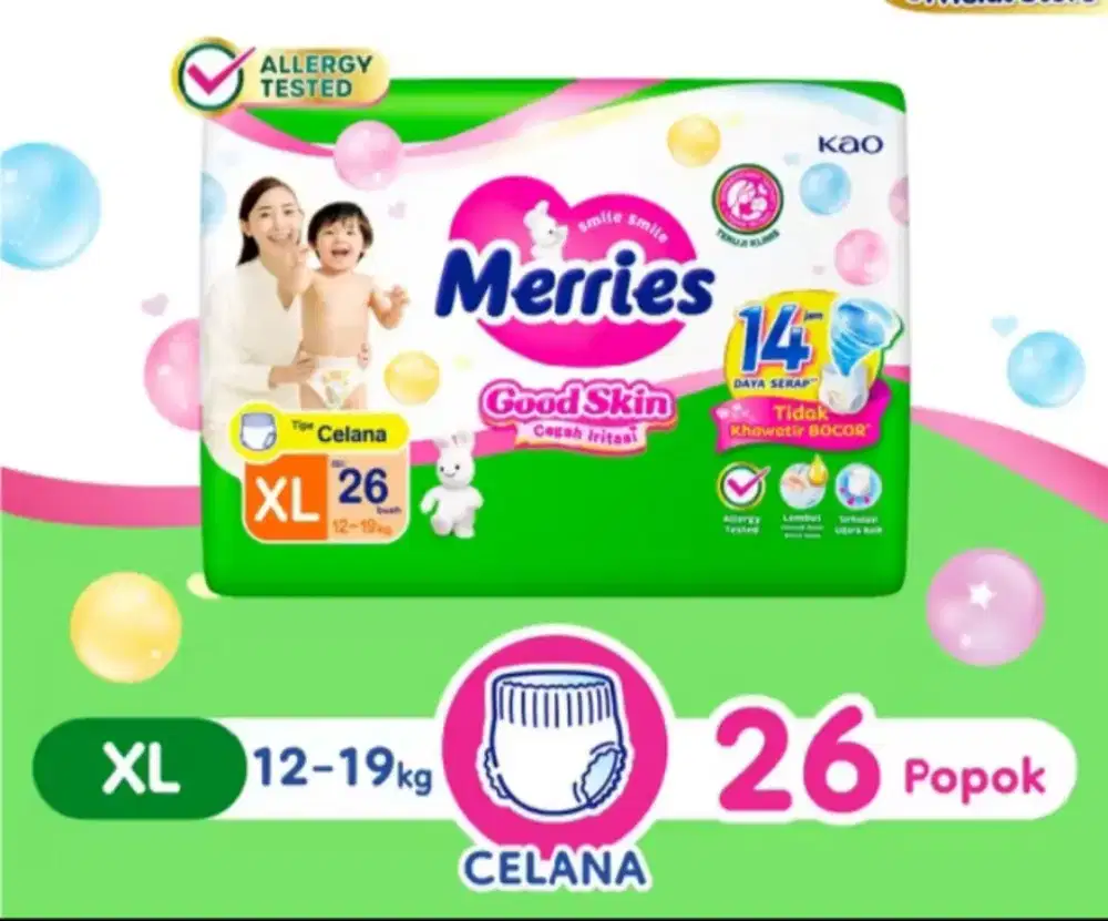 Popok merries pampers XL 26