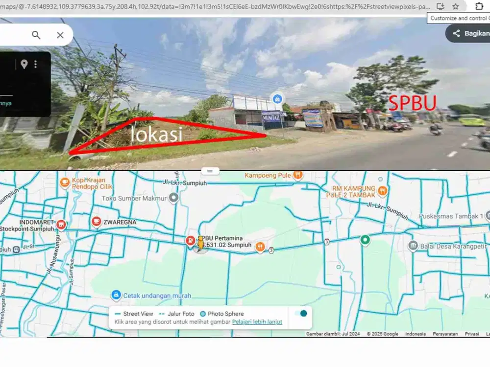 Dijual Cepat Tanah Lokasi Strategis Cocok Untuk Usaha Gudan dan Pabrik Di Sumpiuh Banyumas