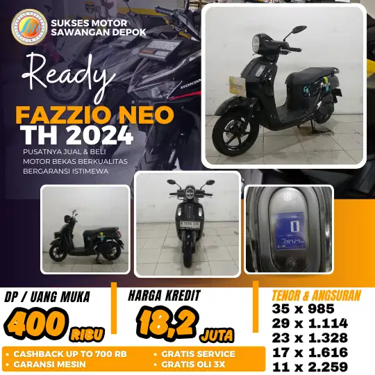 PROMO KREDIT DP 400 YAMAHA FAZZIO NEO TH 2024 UNIT MULUS ISTIMEWA