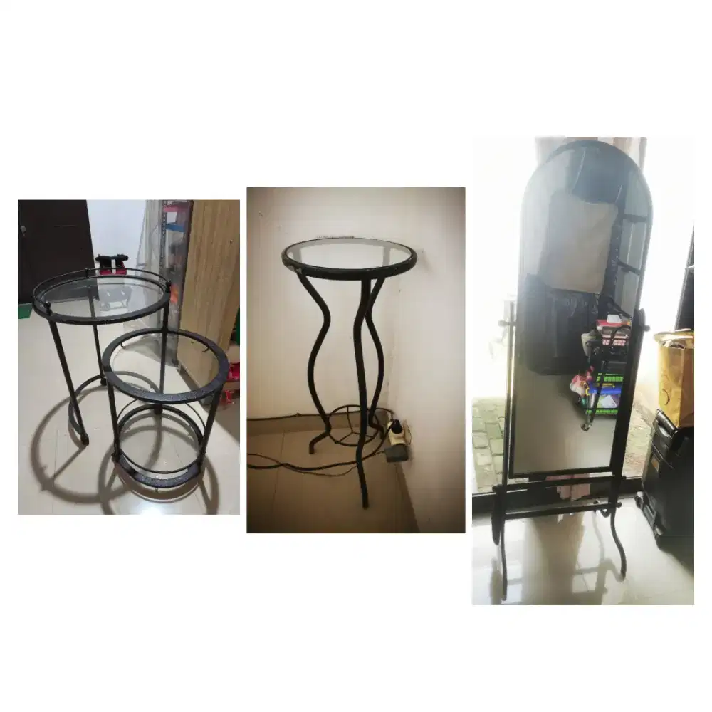 Dijual  3unit rak kaca dengan rangka besi (import from italia)