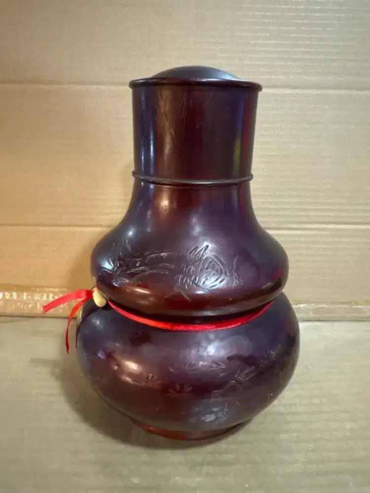 Tea Caddy Labu Botol Tempat Teh Antik Vintage