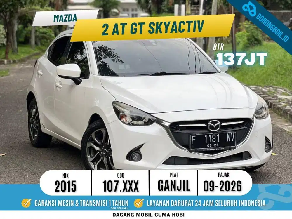 MAZDA 2 GT SKYACTIV AT 2015 PAJAK PANJANG