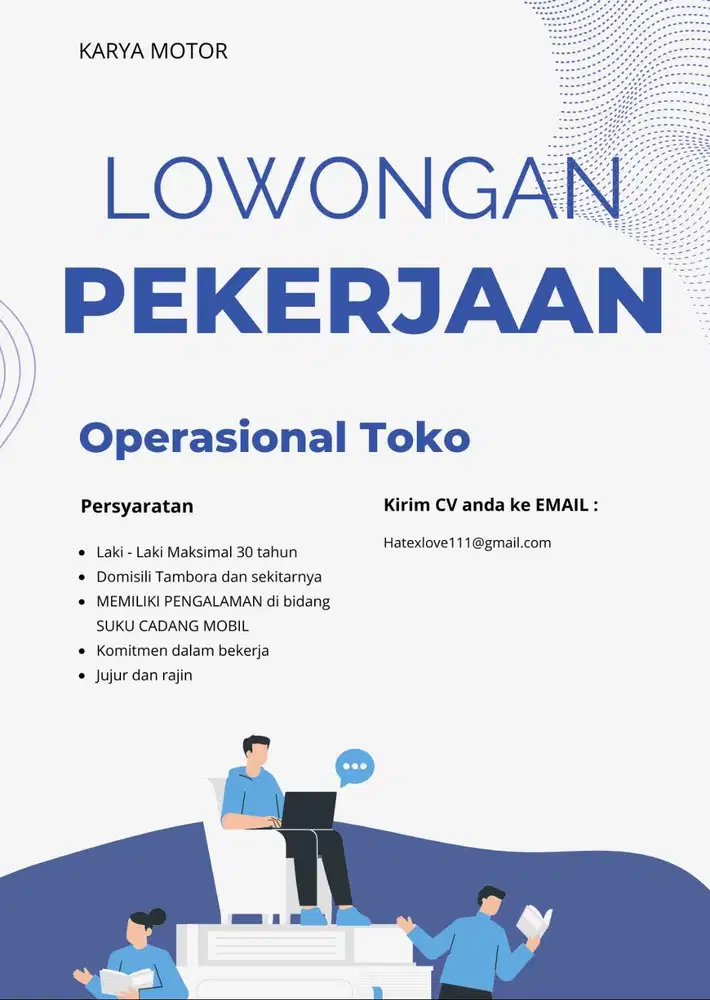 Lowongan Kerja Operasional Toko Suku Cadang Mobil