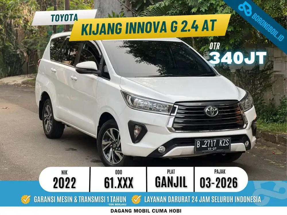 DIESEL! TOYOTA KIJANG INNOVA G 2.4 AT 2022 PUTIH PAJAK PANJANG