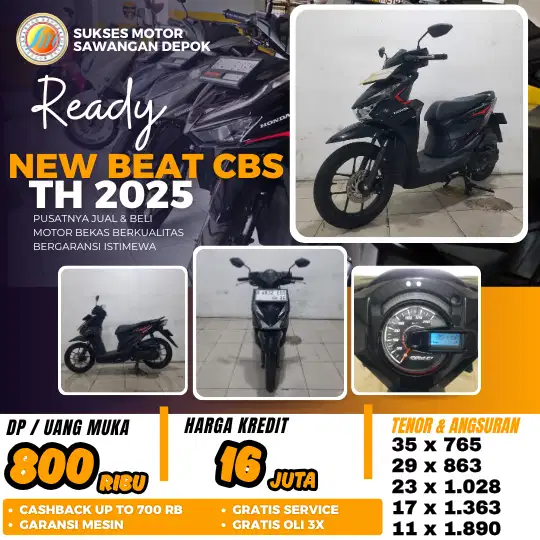 BISA CASH KREDIT HONDA NEW BEAT CBS TH 2025 UNIT MULUS BERGARANSI