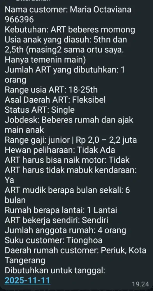 Kami penyalur langsung majikan kak bukan yayasan jadi no tampung2