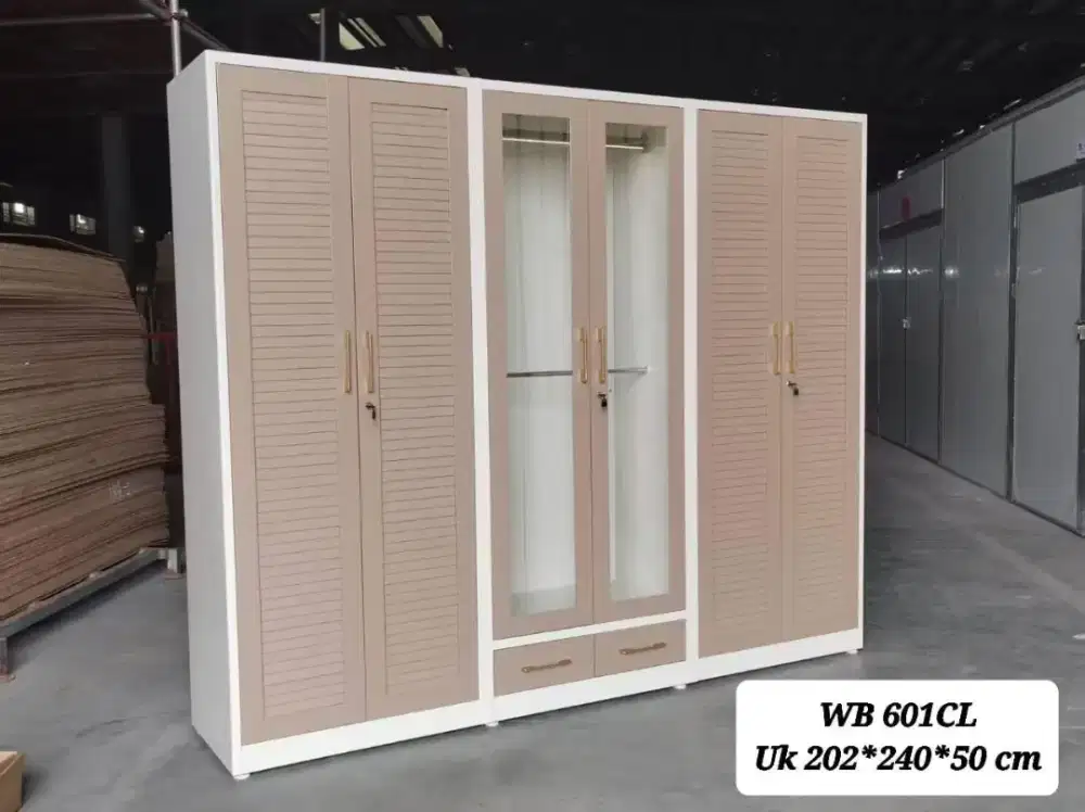 Lemari Pakaian Besi 6 Pintu WB-601CL
