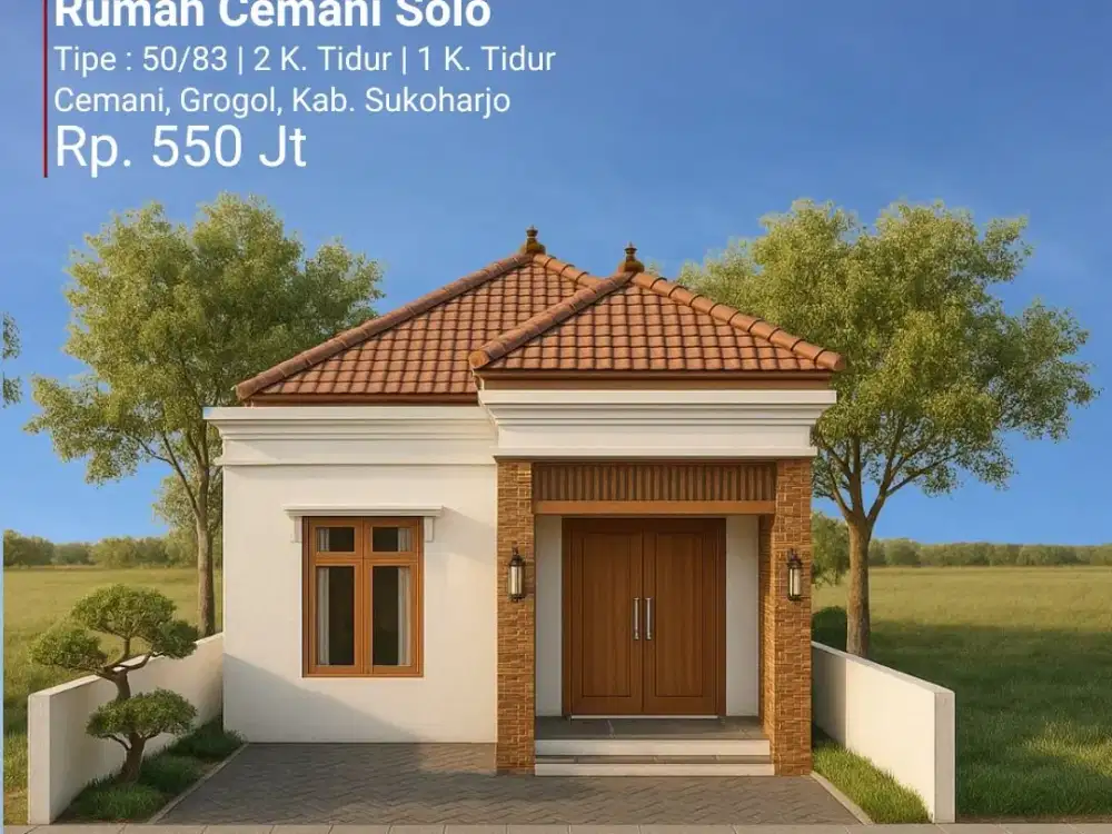 Jual Rumah di Cemani Solo Type 50/83 Pesan Bangun: SHM Ready, KPR Bisa