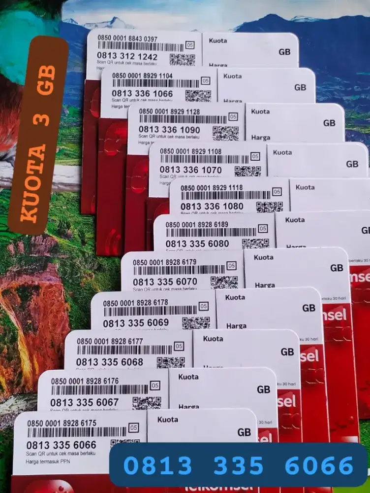 NOMOR CANTIK SIMPATI 11 DIGIT KUOTA 3 GB NASIONAL 30 HARI.
