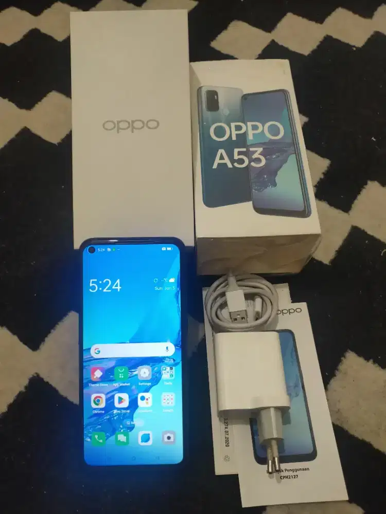 Oppo A53 ram 4/128gb mulus no minus fullset siap pakai Harga PAS