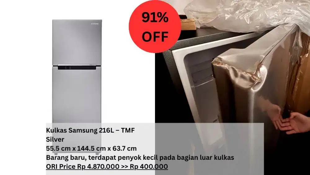 Kulkas 2 Pintu - Samsung 216L Refrigerator TMF (SALE)