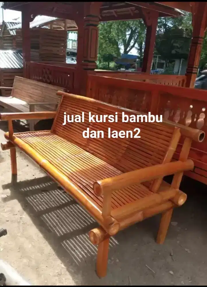 Jual kursi bambu tangga lipat tirai gulung dan laen2