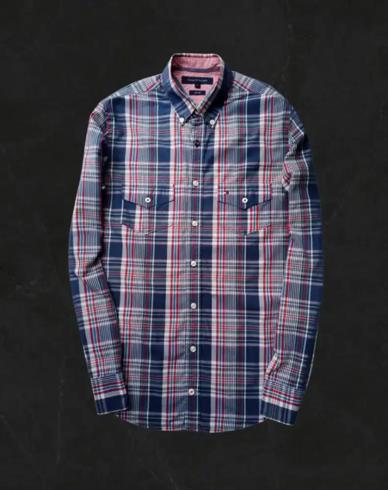 KEMEJA  TOMMY HILFIGER, SIZE : S TO M FIT (LD102-104, P76) SLIMFIT