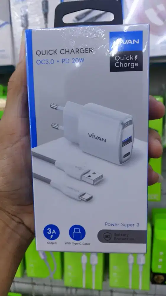 TRAVEL CHARGER TYPE-C VIVAN POWER SUPER 3