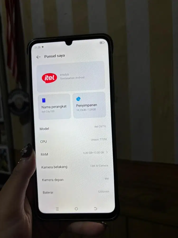 Itel city 100 ram 6/128 normalll dus aja