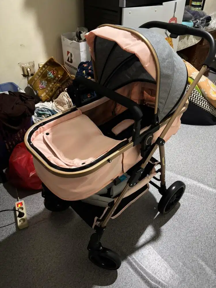 Stroller Beige Pink-Abu