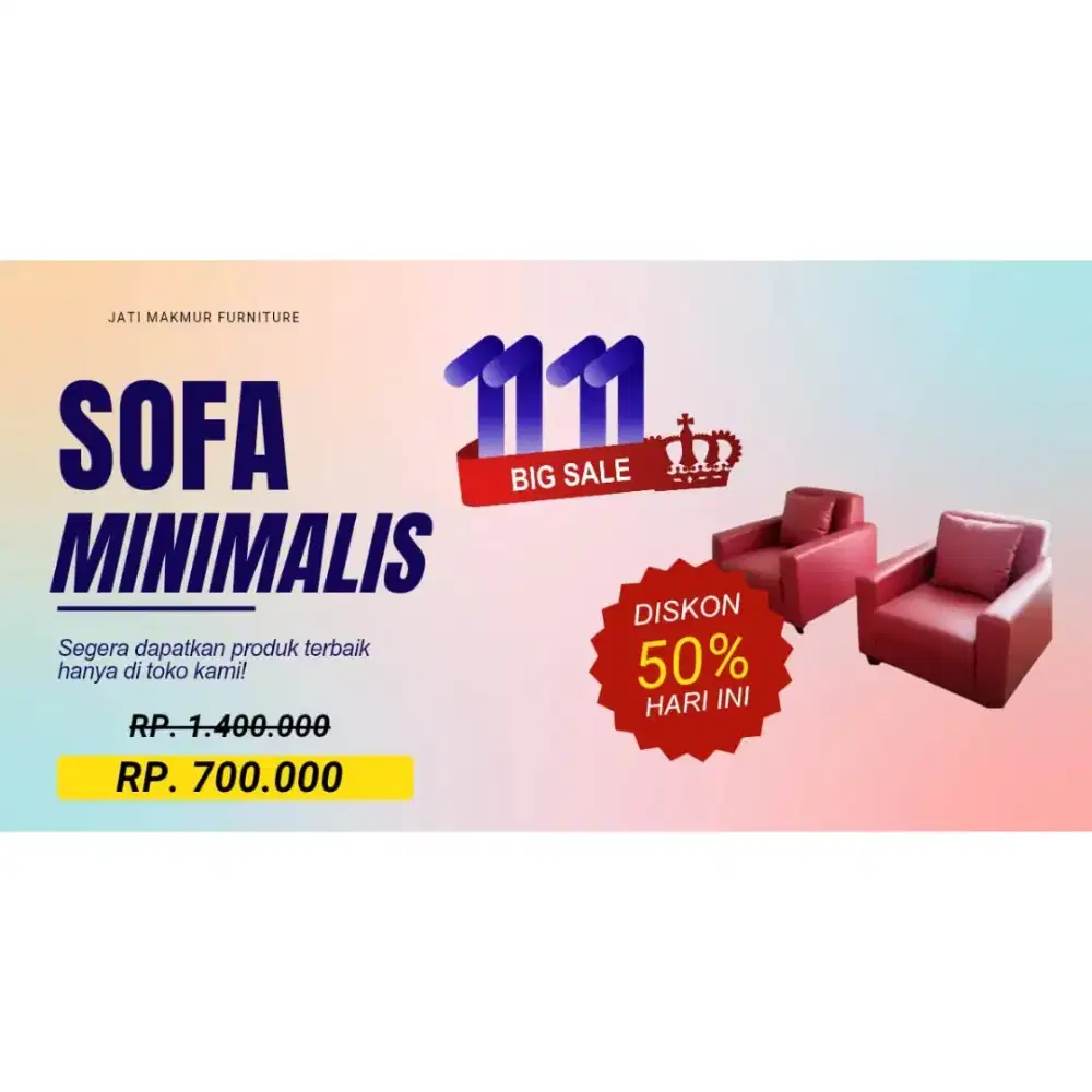 OBRAL! Kursi sofa santai minimalis elegan modern