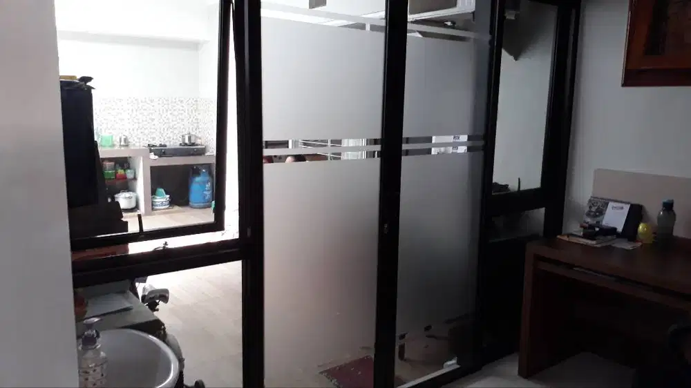 sticker oneway printing logo sanblasting stiker buram es silver lobby