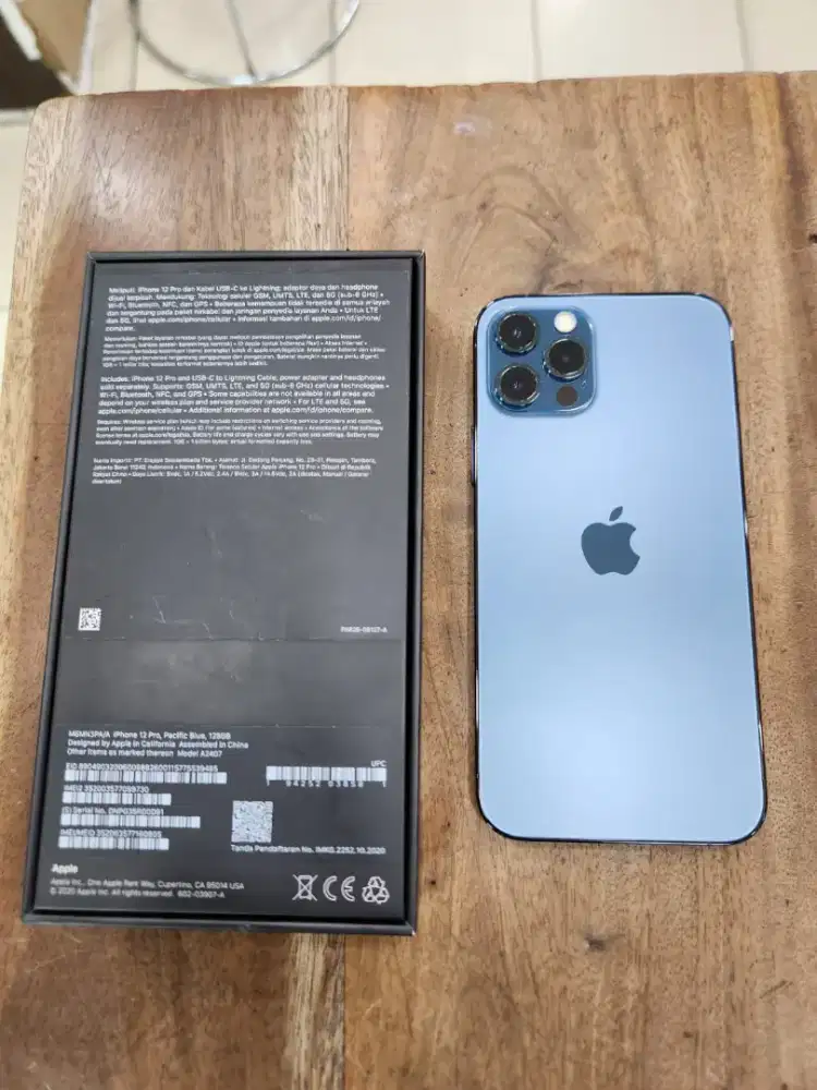 Smartphone Handphone Iphone 12 pro 128gb Pacific Blue Ex garansi resmi