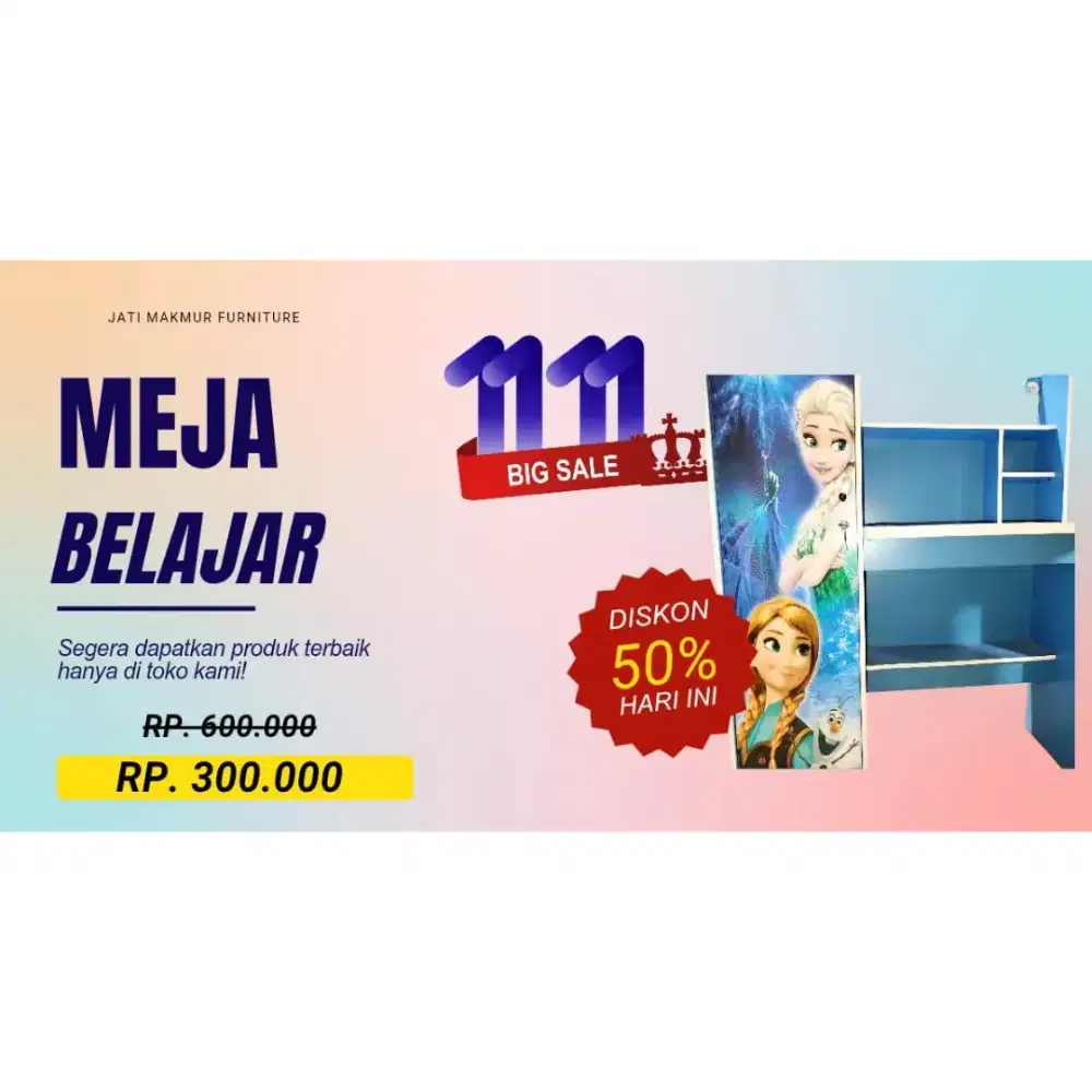 PROMO! Dijual MURAH Meja Belajar Anak Motif Frozen – Elsa & Anna