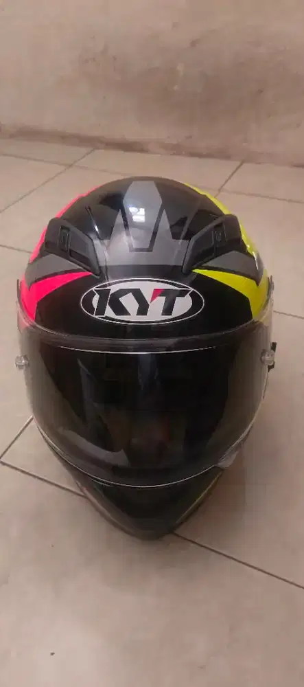 Jual Helm FullFace KYT Falcon FR Raid Black/Fuxia/Yellow Flou