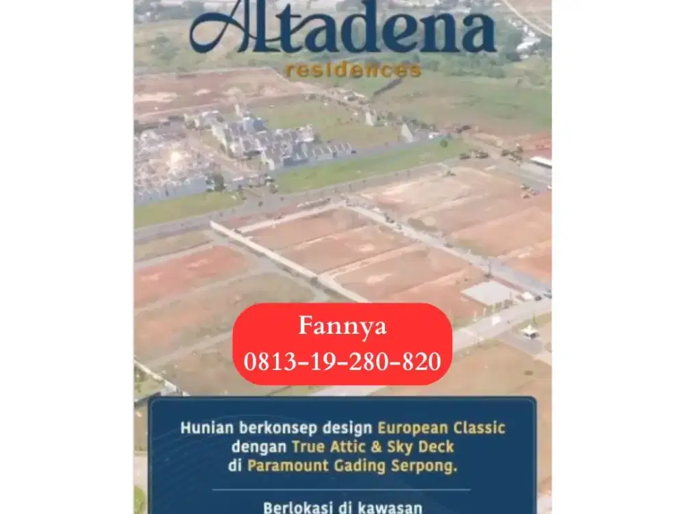Bernilai tinggi ALTADENA Paramount Dekat Boulevard Gading Serpong & BSD City
