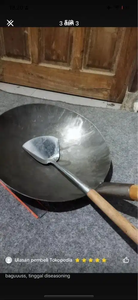 Wajan wook / kuali baja uk 35 lengkap dengan spatula
